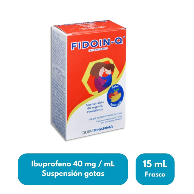 Fidoin Q  Ibuprofeno Suspensión Infantil  120 mL Sabor Tutti Fruti