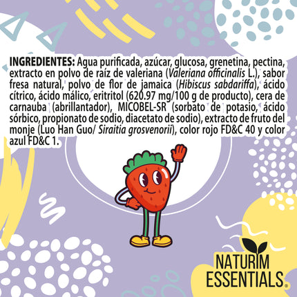 Naturim Nite Kids Gomitas de Valeriana Frasco con 30 Gomitas Sabor Fresa Para Niños