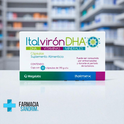 Italvirón DHA Suplemento Alim 1.9 gr Caja con 30 Cápsulas