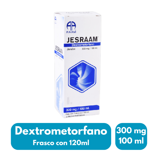Jesraam Dextrometorfano 300 mg Jarabe Frasco con 120 mL RAAM