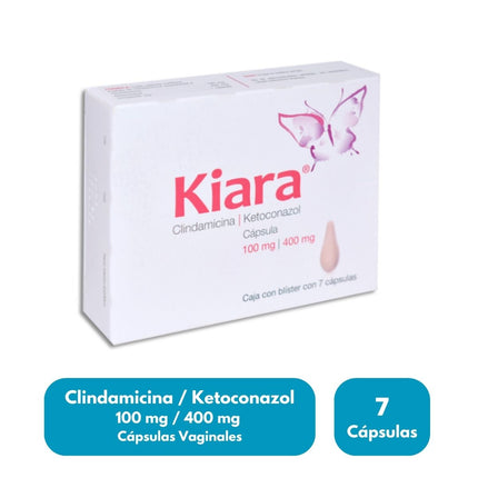 Kiara (Clindamicina / Ketoconazol) Caja con 7 Cápsulas Vaginales Progela