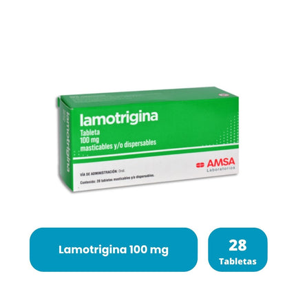 Lamotrigina 100 mg Caja con 28 tabletas AMSA Laboratorios