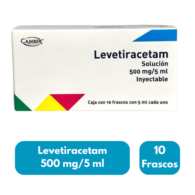 Levetiracetam 500 Mg / 5 Ml Inyectable Con 10 Frascos Camber