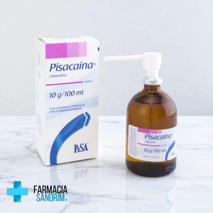 Lidocaina 10g/100ml Pisacaina Frasco con 115ml con atomizador PiSA