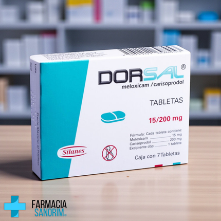 Meloxicam / Carisoprodol 15 mg 200 mg Dorsal Caja con 7 Tabletas