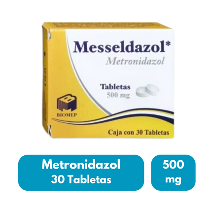 Metronidazol 500 mg Messeldazol Caja Con 30 Tabletas Biomep