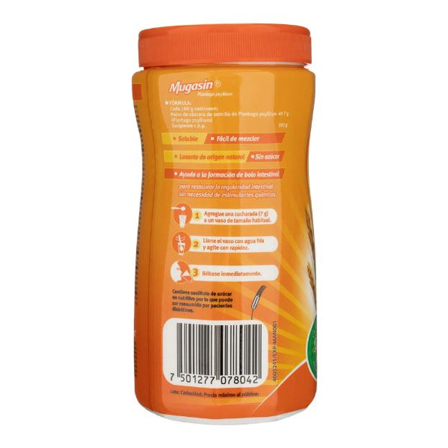 Mugasin (Psyllium Plantago) Sabor Naranja Sin Azucar 230 g