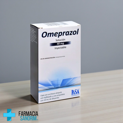 Omeprazol 40 mg Inyectable Caja con Ampula y Ampolleta 10 ml PiSA