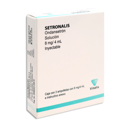 Setronalis (Ondansetron) 8 mg/4 mL Caja con 3 Ampulas Inyectables