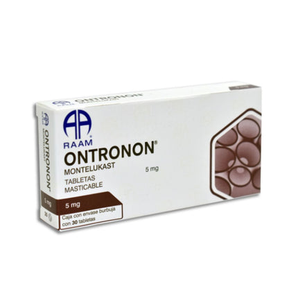Ontronon (Montelukast) 5 mg Caja con 30 Tabletas Masticables