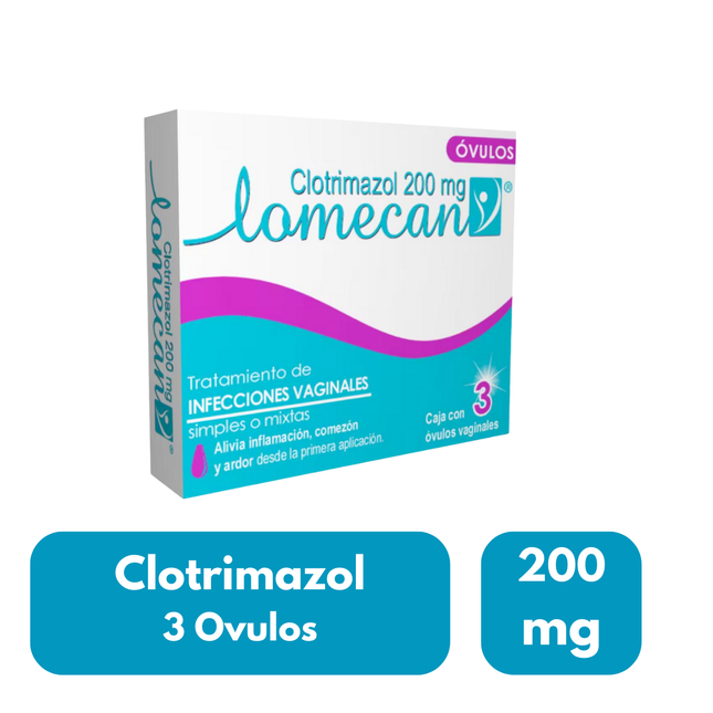 Lomecan Clotrimazol 200 mg 3 Ovulos