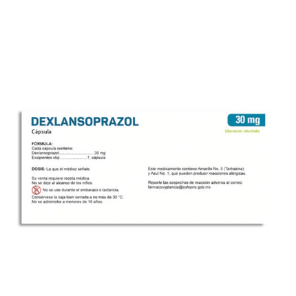 Dexlansoprazol 30 Mg Liberación Retardada Caja con 14 Cápsulas
