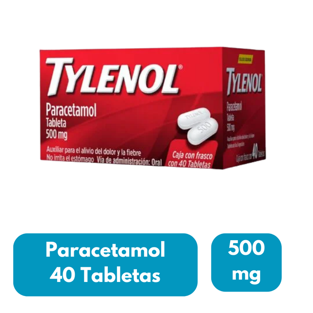 Paracetamol 500mg Tylenol 40 Tabletas