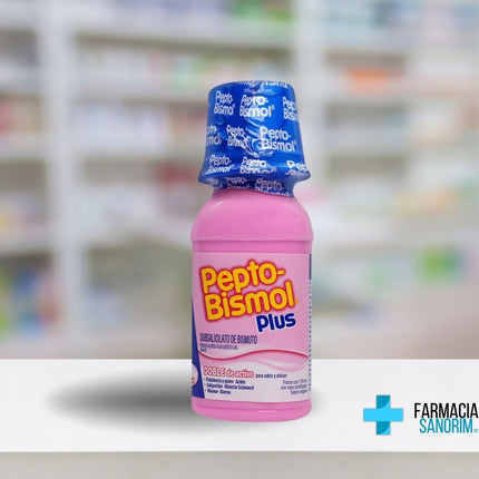 Pepto-Bismol Plus Suspensión Sabor Original, frasco 118 ml.