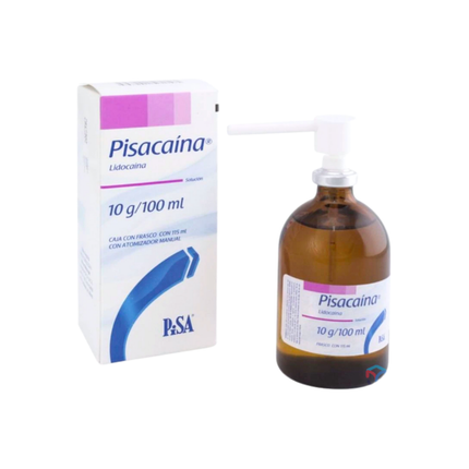 Lidocaina 10g/100ml Pisacaina Frasco con 115ml con atomizador PiSA