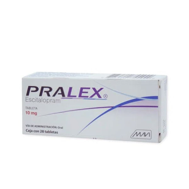 Pralex (Escitalopram) 10 mg Caja con 28 Tabletas