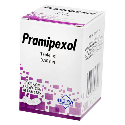 Pramipexol 0.50 mg Caja con 30 Tabletas Ultra Laboratorios