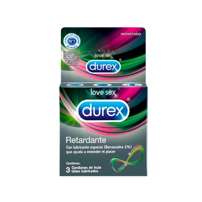 Durex Retardante Caja con 3 Preservativos Masculinos