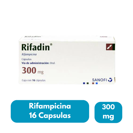 Rifampicina 300mg Rifadin Caja con 16 Cápsulas Sanofi