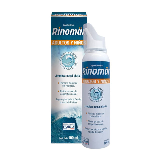 Rinomar Niños y Adultos Spray Nasal Agua Isotónica para Higiene Nasal Uso Diario 100 ml