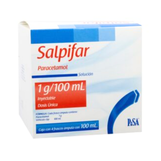 Salpifar Paracetamol 1 g IV Caja con 4 Frasco Ámpula 100 mL