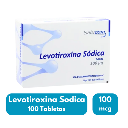 Levotiroxina Sodica 100 mcg 100 Tabletas Salucom PiSA