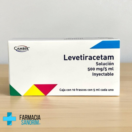 Levetiracetam 500 Mg / 5 Ml Inyectable Con 10 Frascos Camber