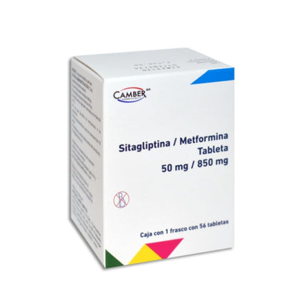 Sitagliptina / Metformina 50 mg / 850 mg Caja con 56 Tabletas Camber Pharma