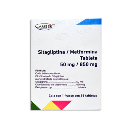 Sitagliptina / Metformina 50 mg / 850 mg Caja con 56 Tabletas Camber Pharma