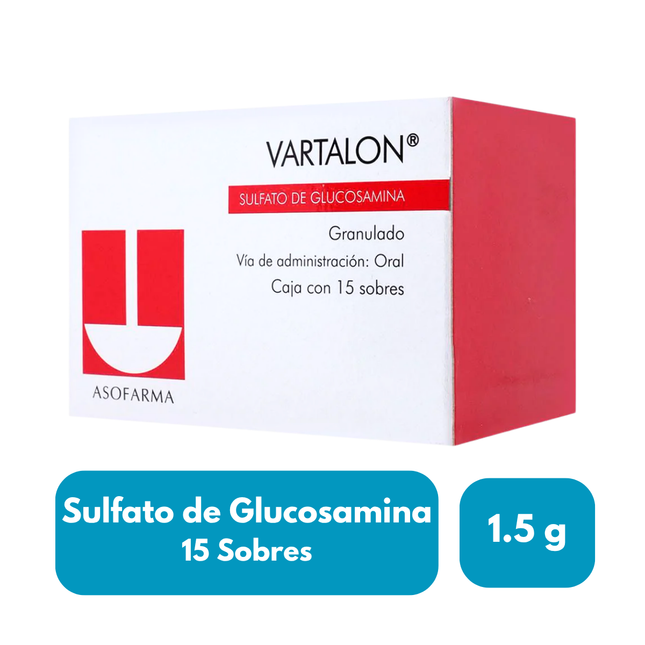 Sulfato de Glucosamina 1.5g Granulado Vartalon Caja con 15 Sobres
