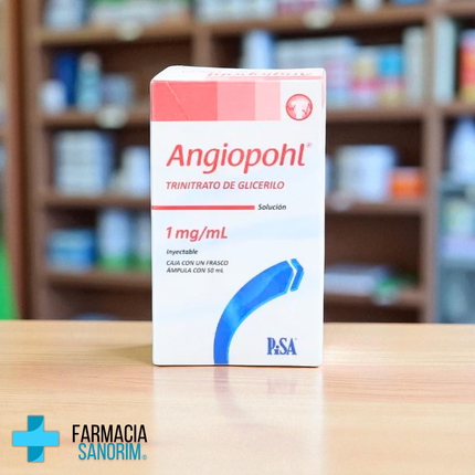 Trinitrato de Glicerilo 1/mg/ml Angiopohl Solución Inyectable Ampolleta de 50 ml
