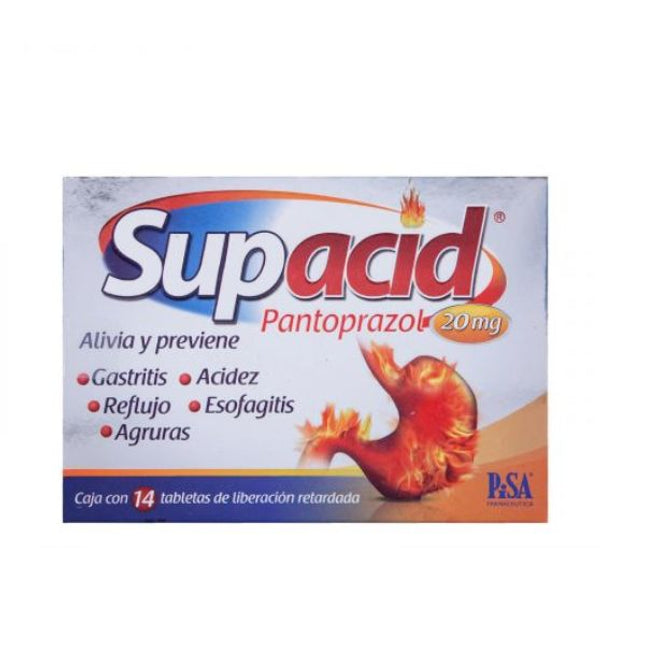 Supacid (Pantoprazol) 20 mg Caja con 14 Tabletas