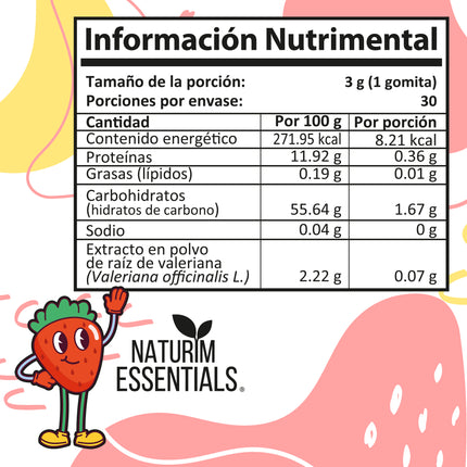 Naturim Nite Kids Gomitas de Valeriana Frasco con 30 Gomitas Sabor Fresa Para Niños