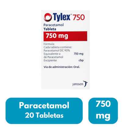 Paracetamol 750mg Tylex Caja C/20 Tabletas