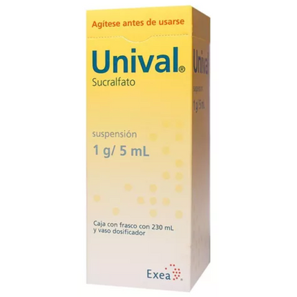 Unival Sucralfato 1 g/ 5 mL Suspensión Oral Frasco con 230 mL