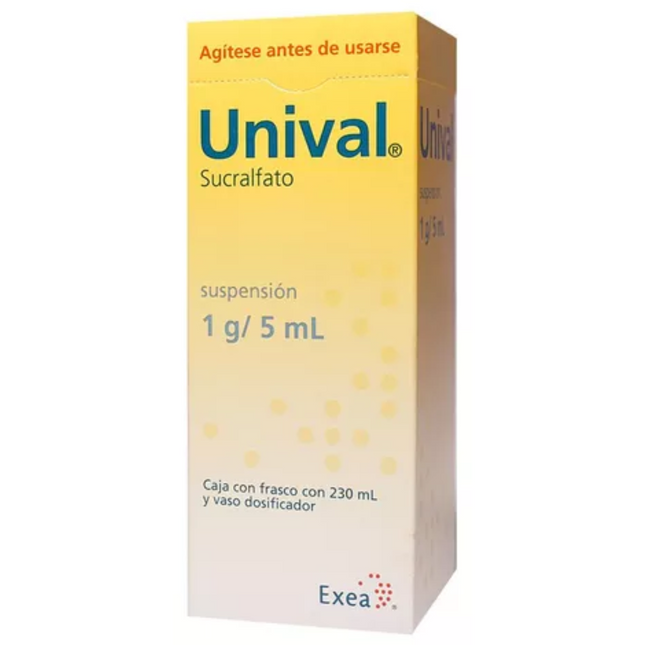 Unival Sucralfato 1 g/ 5 mL Suspensión Oral Frasco con 230 mL