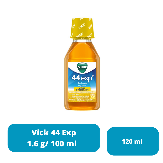 Vick 44 Exp (Guaifenesina) Jarabe Sabor Miel 120 ml