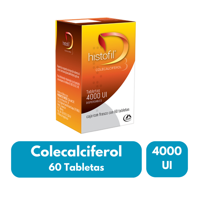 Histofil (Colecalciferol) 4000 UI Dispersable Fco. con 60 tabletas