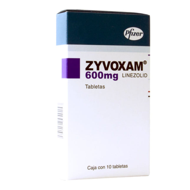 Zyvoxam (Linezolid) 600 mg Caja con 10 Tabletas
