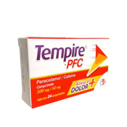 Tempire-PFC (Paracetamol/Cafeina) 500 mg/50 mg caja con 24 comprimidos