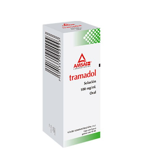 Tramadol Solución Gotas 100 mg/ 1 ml Frasco con 10 mL AMSA