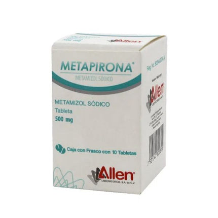 Metapirona (Metamizol Sódico) 500 mg Frasco con 10 Tabletas