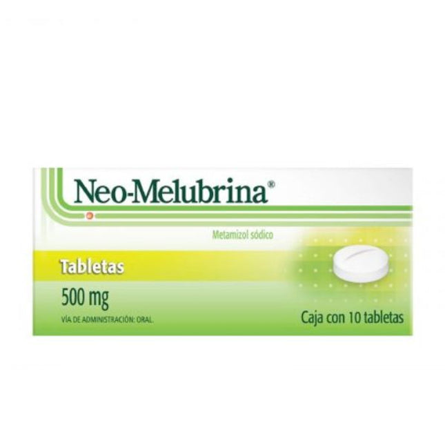 Neo-melubrina (Metamizol sodico) 500 mg caja con 10 tabletas