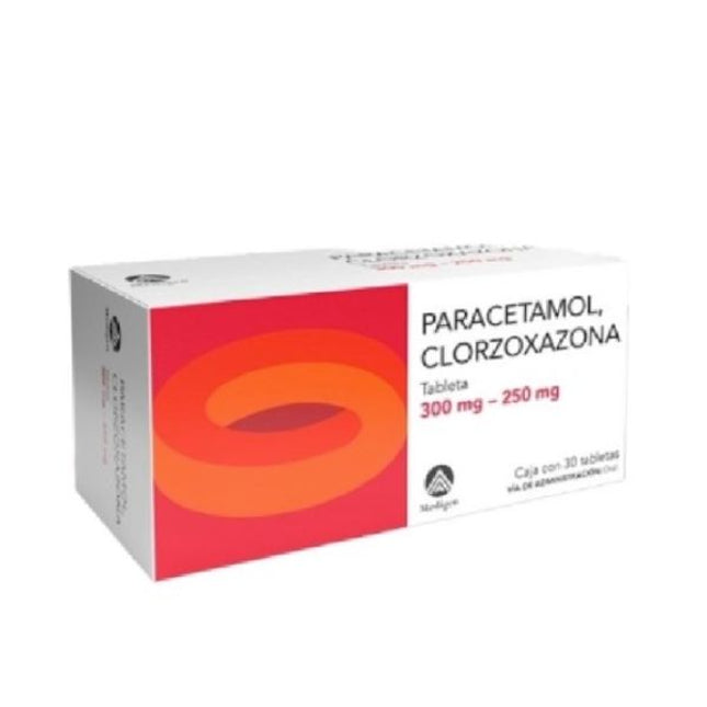 Paracetamol / Clorzoxazona 300 mg / 250 mg caja con 30 tabletas
