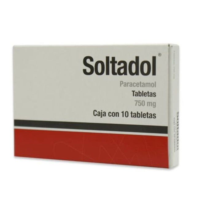 Soltadol (Paracetamol) 750 mg Caja con 10 Tabletas