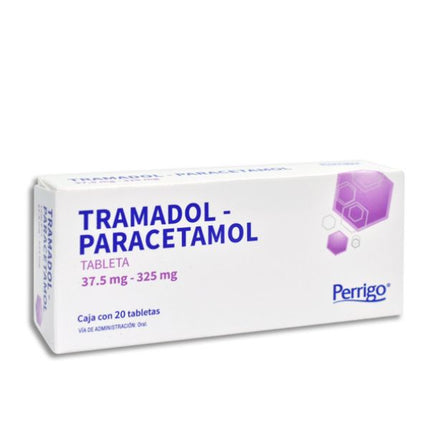 Tramadol - Paracetamol 37.5 mg - 325 mg Caja con 20 Tabletas