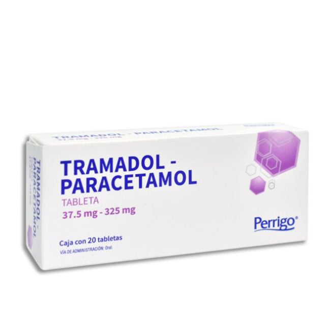 Tramadol - Paracetamol 37.5 mg - 325 mg Caja con 20 Tabletas