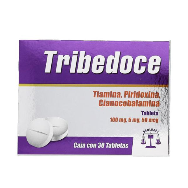 Tribedoce (Tiamina / Piridoxina / Cianocobalamina) Caja con 30 Tabletas